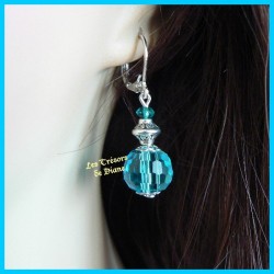Boucles d'oreilles en cristal Swarovski bleu