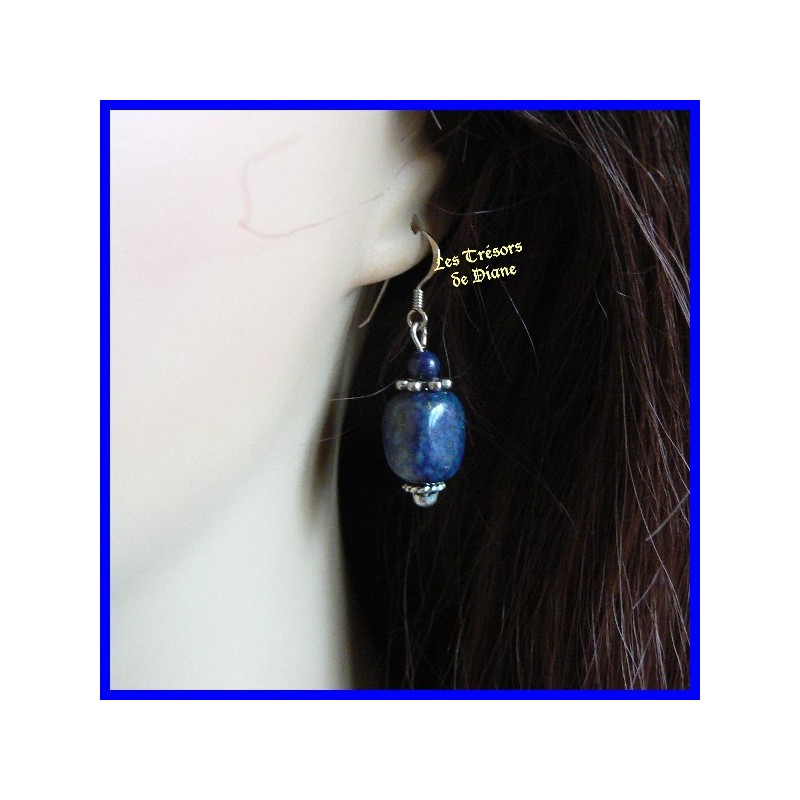 Boucles d'oreilles en Lapis Lazuli naturel