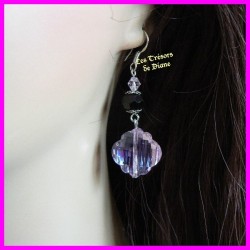 Boucles d'oreilles en verre et cristal de bohême