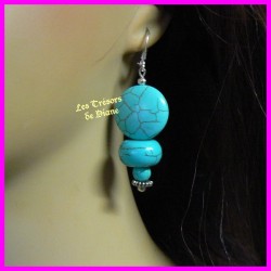 Boucles d'oreilles NEFERTARI en turquoise naturelle