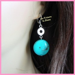 Boucles d'oreilles en turquoise naturelle