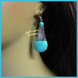 Boucles d'oreilles ISIS en turquoise