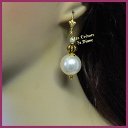 Boucles d'oreilles en perles ivoire