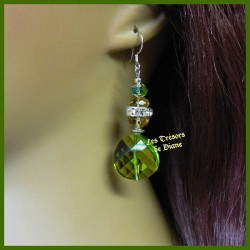 Boucles d'oreilles en verre faceté et cristal