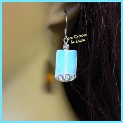 Boucles d'oreilles en opalite facetée