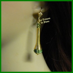 Boucles d'oreilles en cristal vert