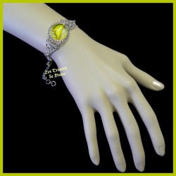 Bracelet du Pérou avec demie-sphère de verre jaune