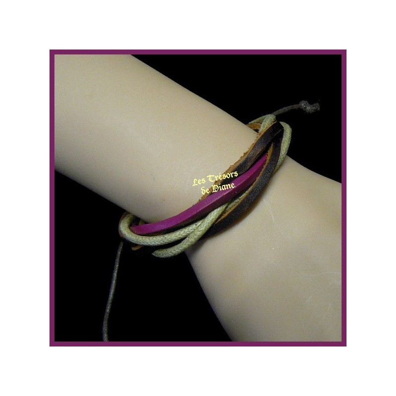 Bracelet surfeur en cuir