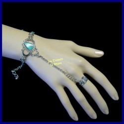 Bracelet de main en turquoise naturelle