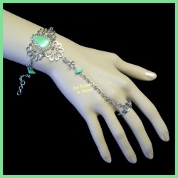 Bracelet de main en quartz vert naturel