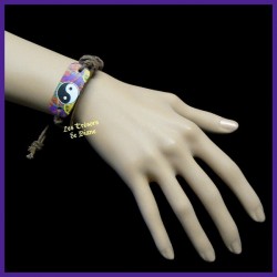 Bracelet surfeur en cuir PEACE AND LOVE