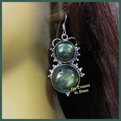 Boucles d'oreilles en labradorite naturelle