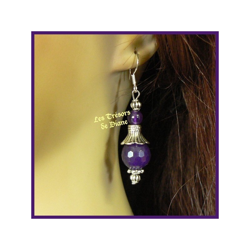 Boucles d'oreilles en améthyste de Russie Boucles d'oreilles en améthyste de Russie