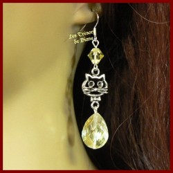 Boucles d'oreilles KITTY en cristal faceté jaune