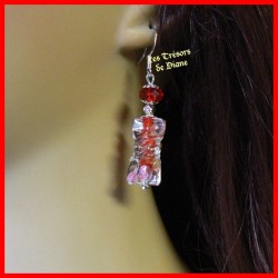 Boucles d'oreilles en verre et cristal