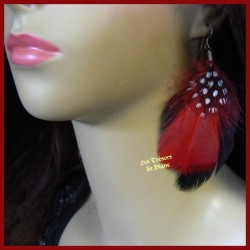 Boucles d'oreilles en plumes véritables