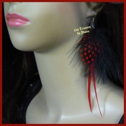 Boucles d'oreilles FROU FROU en plumes véritables