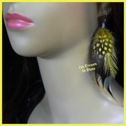 Boucles d'oreilles FROU FROU en plumes véritables