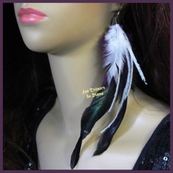 Boucles d'oreilles FROU FROU en plumes véritables