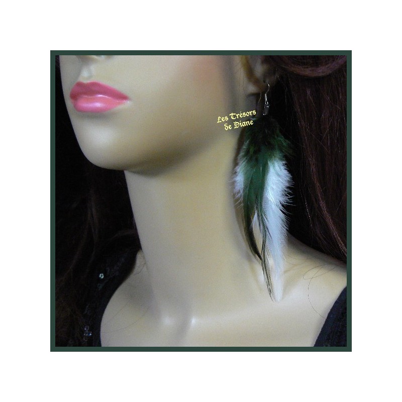 Boucles d'oreilles FROU FROU en plumes véritables Boucles d'oreilles FROU FROU en plumes véritables