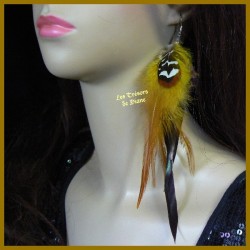 Boucles d'oreilles FROU FROU en plumes véritables