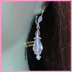 Boucles d'oreilles en cristal rose