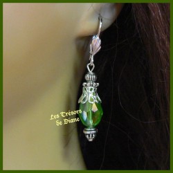 Boucles d'oreilles en cristal vert