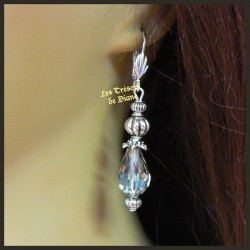 Boucles d'oreilles en cristal gris