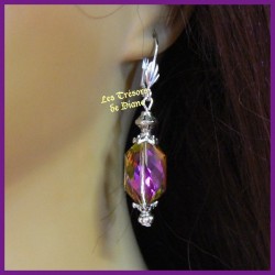 Boucles d'oreilles en cristal faceté 