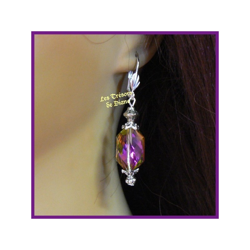 Boucles d'oreilles en cristal faceté Boucles d'oreilles en cristal faceté