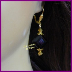 Boucles d'oreilles en cristal noir