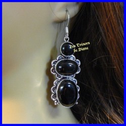 Boucles d'oreilles PRESTIGE en AGATE et argent