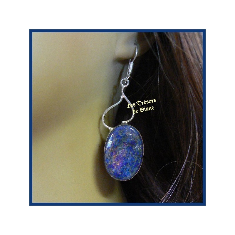 Boucles d'oreilles PRESTIGE en LAPIS LAZULI naturel Boucles d'oreilles PRESTIGE en LAPIS LAZULI naturel