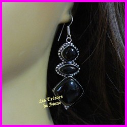 Boucles d'oreilles PRESTIGE en AGATE et argent