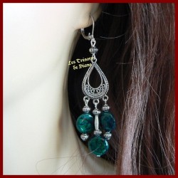 Boucles d'oreilles en CHRYSOCOLLA naturelle