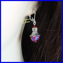 Boucles d'oreilles en cristal rouge