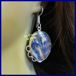 Boucles d'oreilles PRESTIGE en SODALITE naturelle