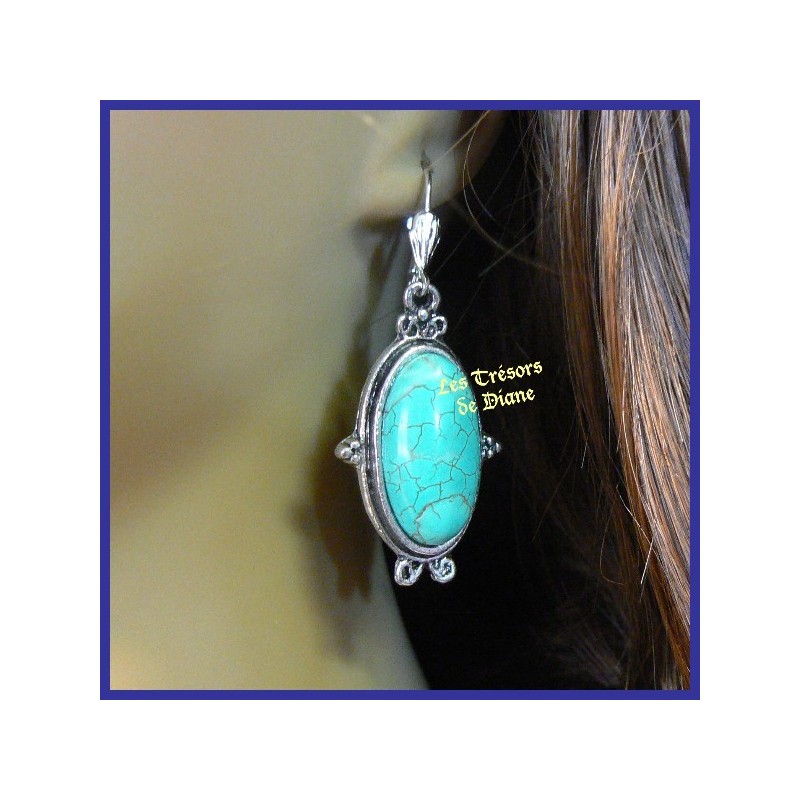 Boucles d'oreilles en TURQUOISE Boucles d'oreilles en TURQUOISE
