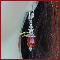 Boucles d'oreilles en cristal rouge