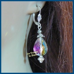 Boucles d'oreilles en cristal irisé faceté