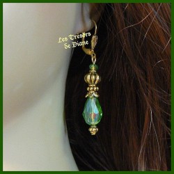 Boucles d'oreilles en cristal vert