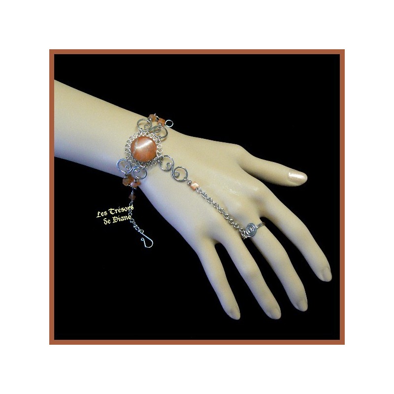 Bracelet de main en jaspe naturel Bracelet de main en jaspe naturel
