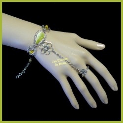 Bracelet de main en jaspe serpentine naturel