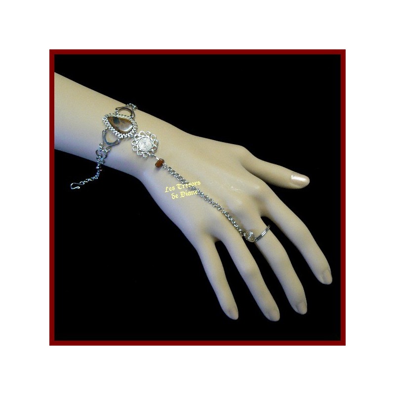 Bracelet de main en jaspe naturel Bracelet de main en jaspe naturel