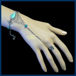 Bracelet de main en turquoise naturelle