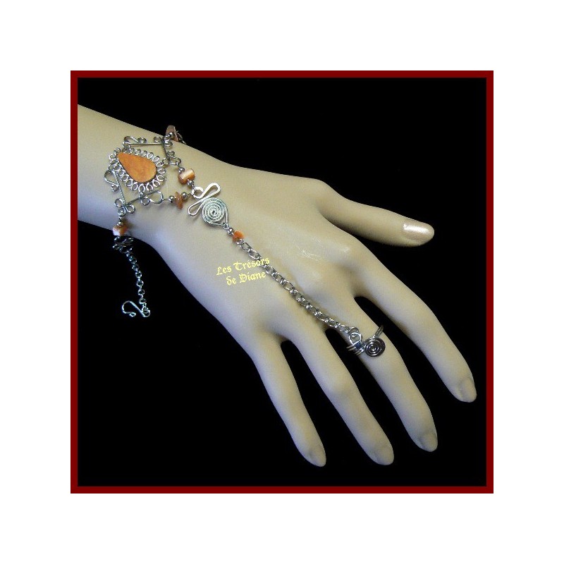 Bracelet de main en jaspe naturel Bracelet de main en jaspe naturel