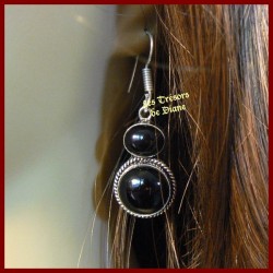 Boucles d'oreilles PRESTIGE en ONYX