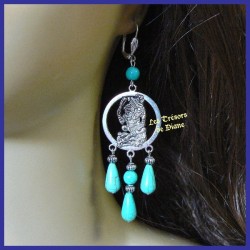 Boucles d'oreilles INCALA en TURQUOISE naturelle