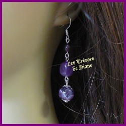 Boucles d'oreilles en AMETHYSTE naturelle