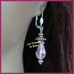 Boucles d'oreilles en cristal rose